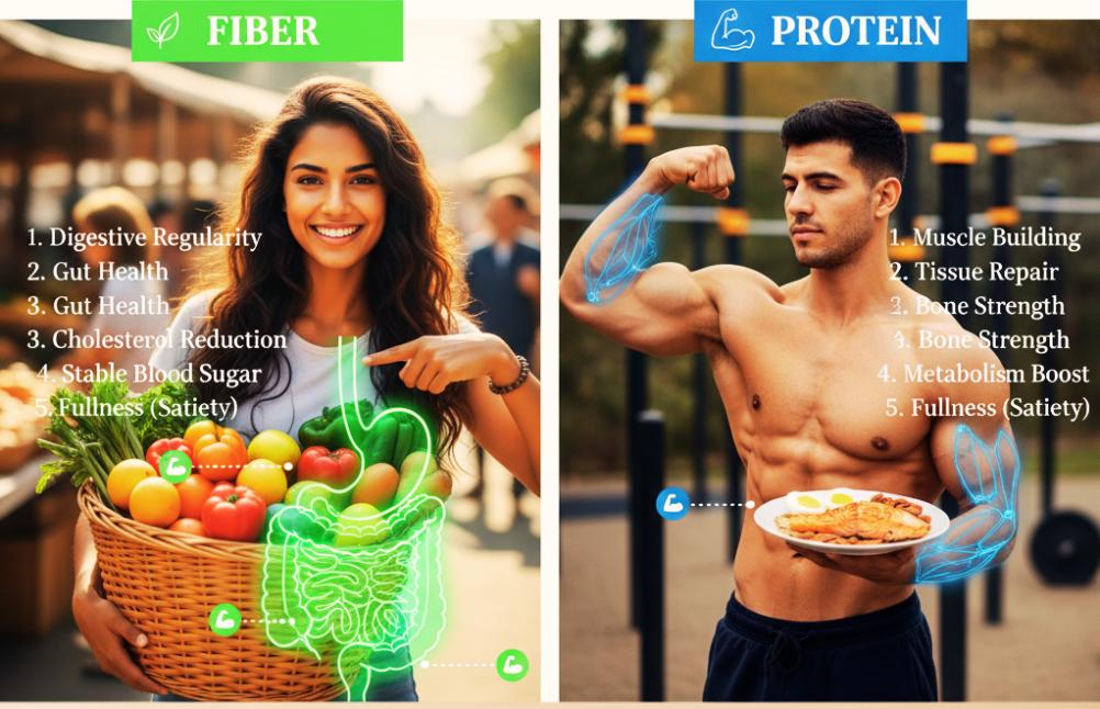Fiber and Protein different